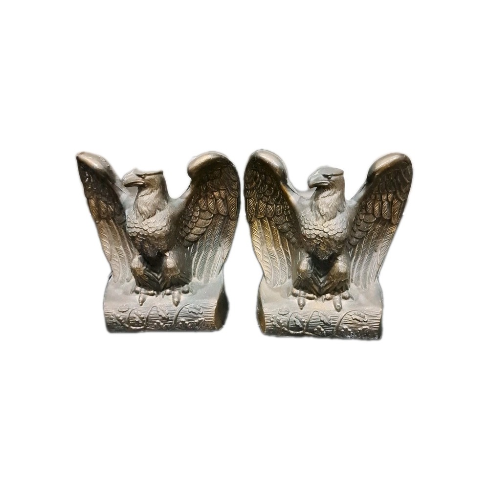 Pair‎ of Vintage Brass American Eagle Bookends